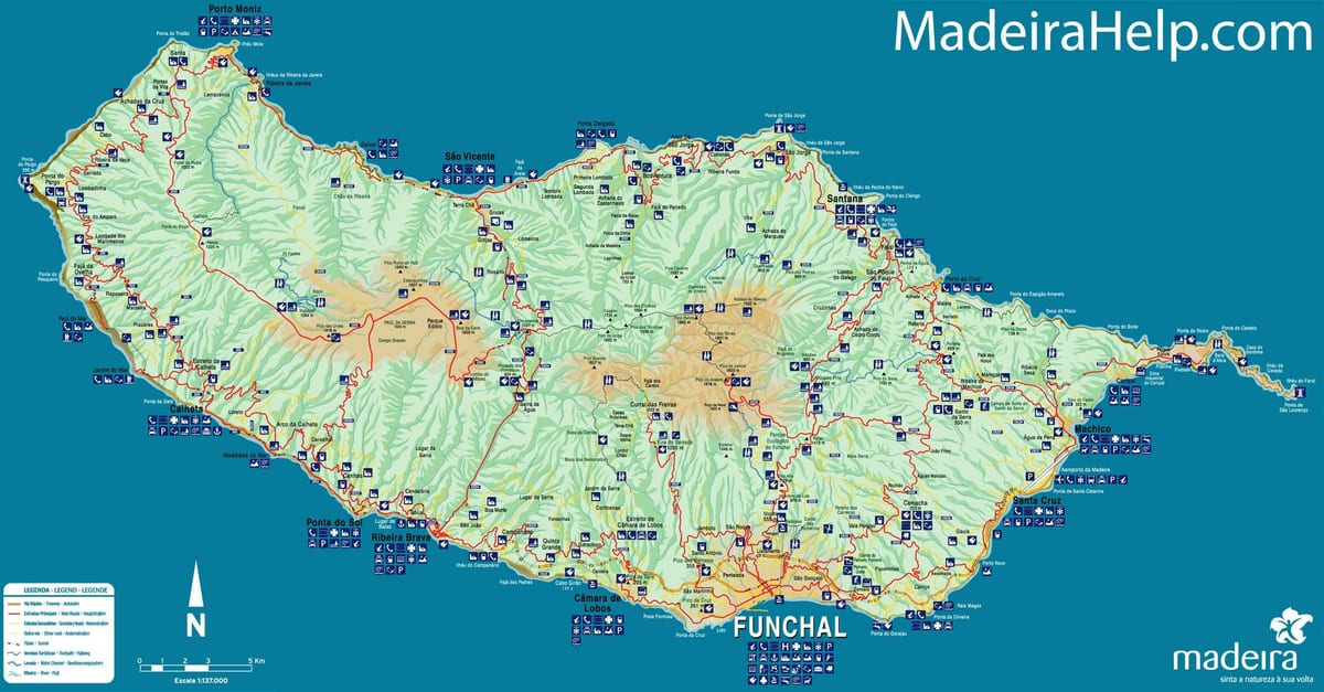 kaart van Portugal Madeira