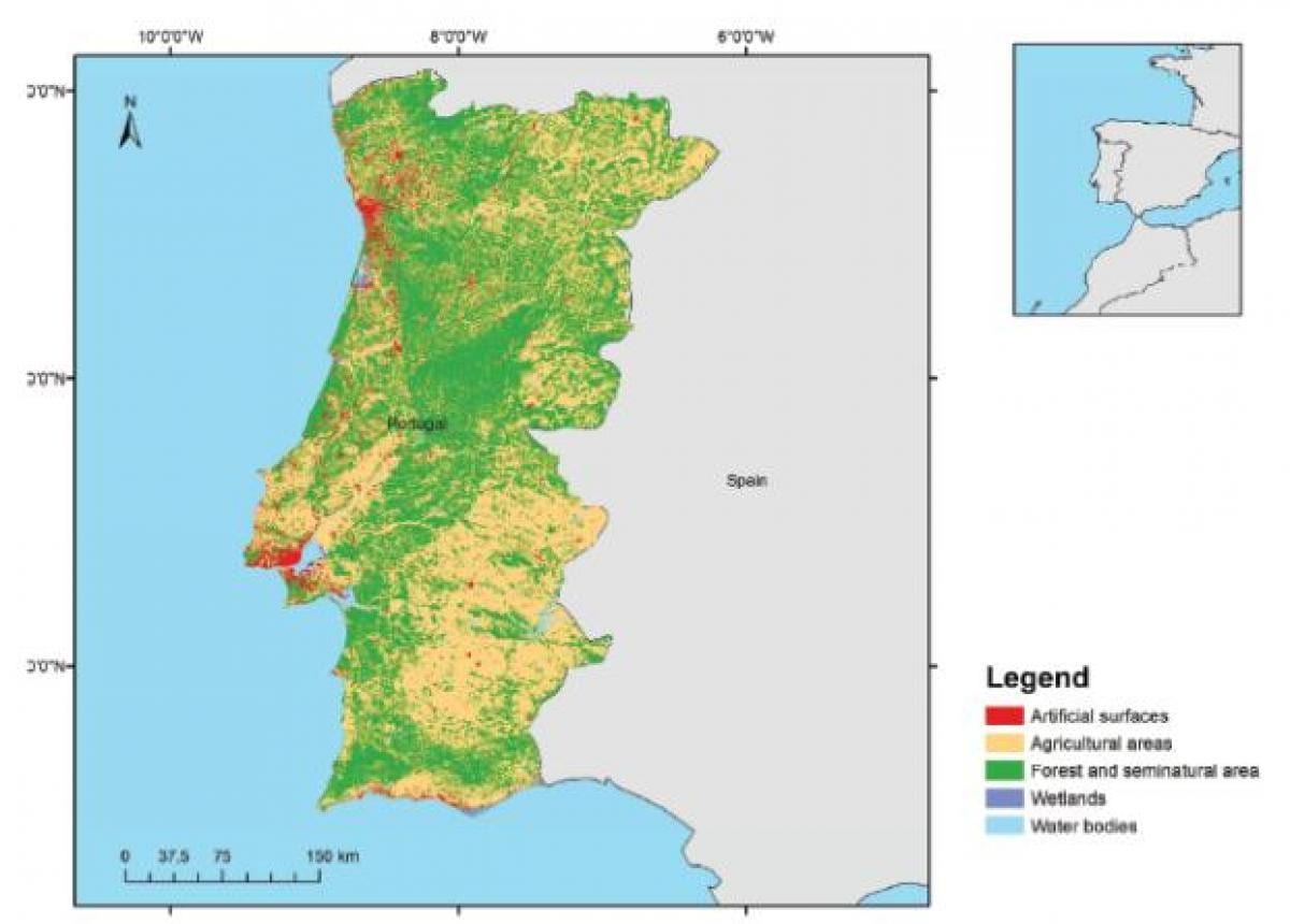 kaart van Portugal bossen