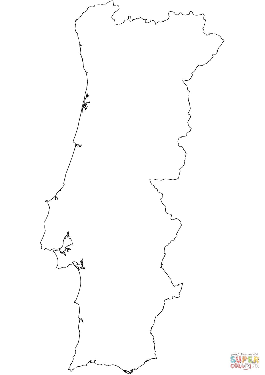 schematische kaart van Portugal