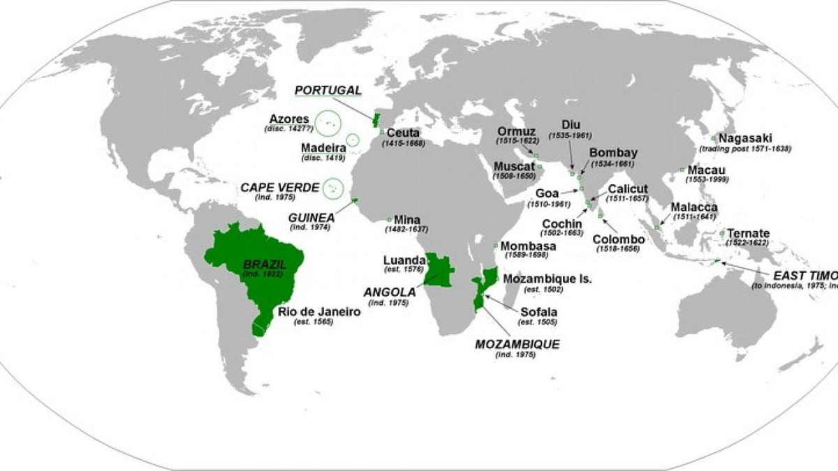 kaart van het portugese rijk