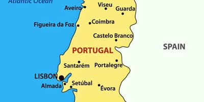Porto op de kaart van Portugal