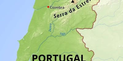 Bergen in Portugal kaart