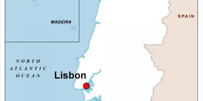 De hoofdstad van Portugal kaart