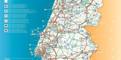 Kaart van de kust van Portugal