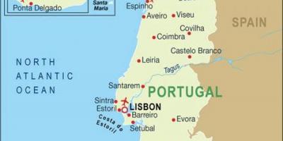 Kaart van luchthavens in Portugal