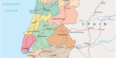 Politieke kaart van Portugal