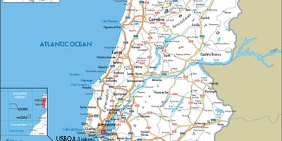 Kaart van Portugal steden
