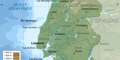 Topografische kaart van Portugal