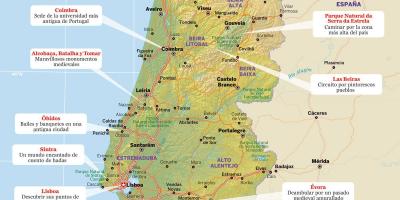 Kaart van Portugal vakantie resorts